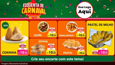 Modelo de TV para TV Horizontal com o tema Esquenta de Carnaval para Salgadaria