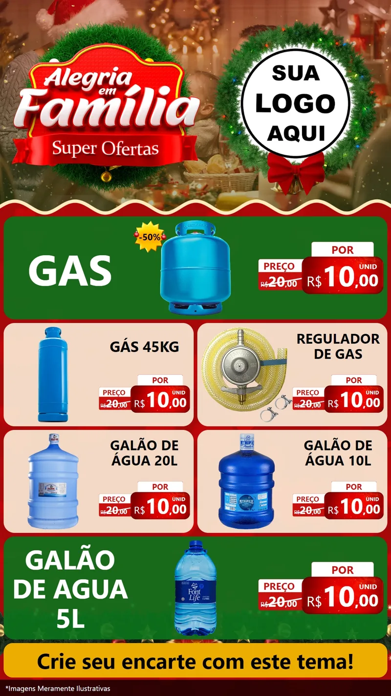 Modelo de TV para TV Vertical com o tema Alegria Em Família - Super Ofertas para Água e gás