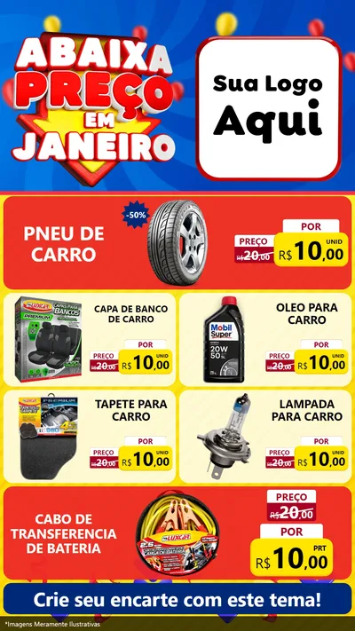 Modelo de TV para TV Vertical com o tema Abaixa Preço em Janeiro para Auto peças