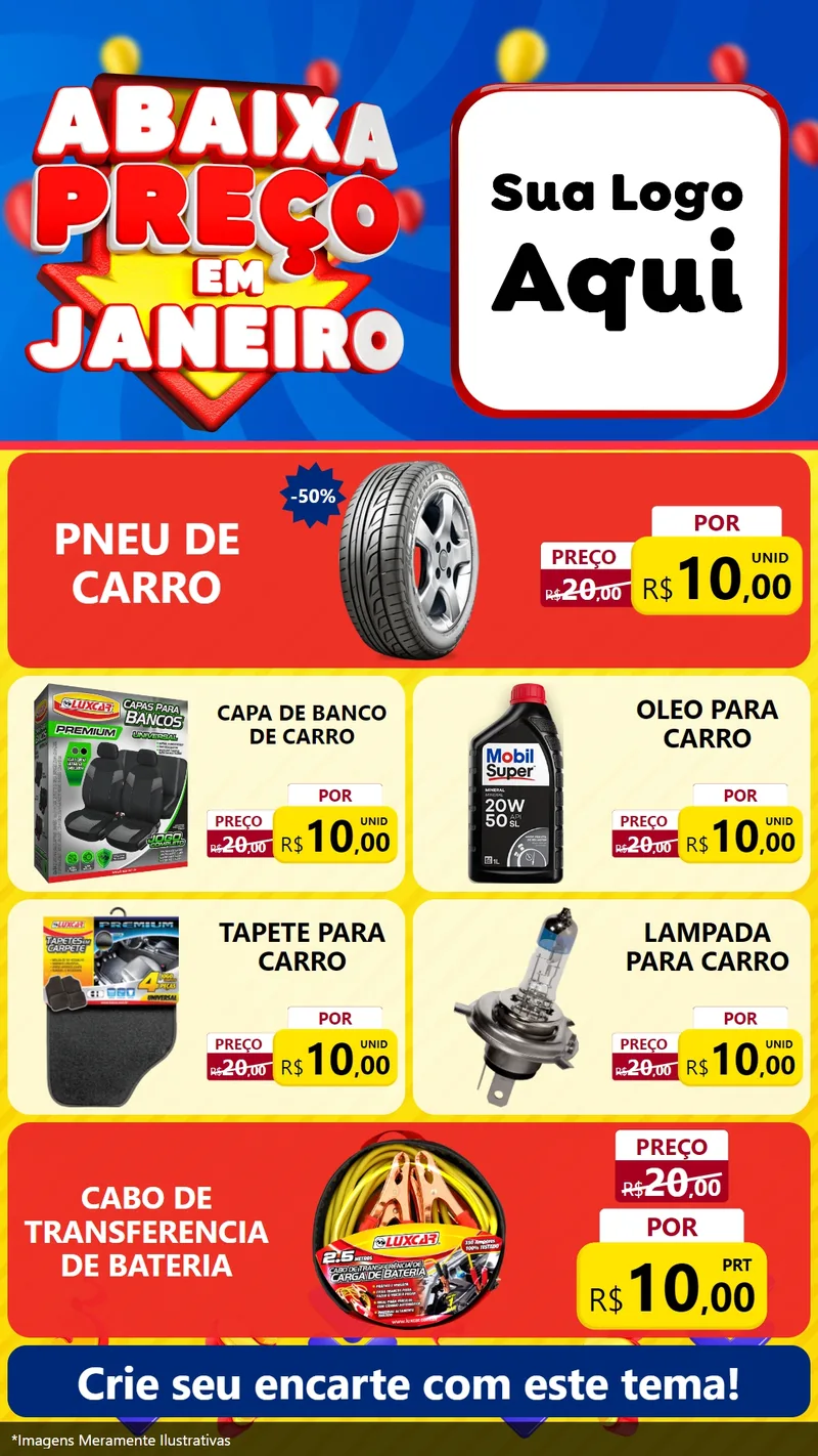 Modelo de TV para TV Vertical com o tema Abaixa Preço em Janeiro para Auto peças