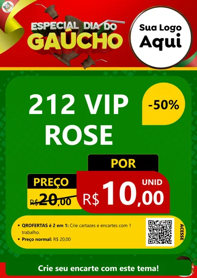 Modelo de Cartaz para Cartaz A4 Vertical com o tema Especial Dia do Gaúcho para Perfumes
