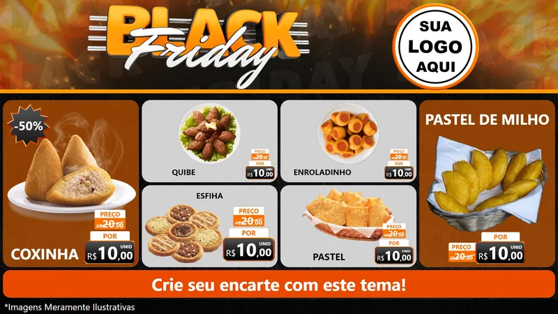 Modelo de TV para TV Horizontal com o tema Black Friday para Salgadaria