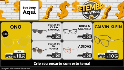 Modelo de TV para TV Horizontal com o tema Setembro Imbatível para Óticas