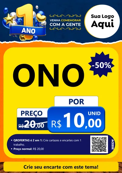Modelo de Cartaz para Cartaz A4 Vertical com o tema Um Ano de Aniversário para Óticas