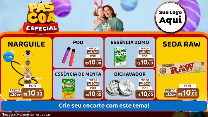Modelo de TV para TV Horizontal com o tema Páscoa Especial para Tabacaria