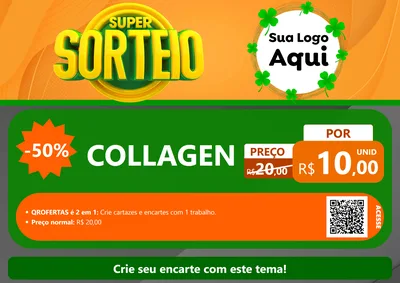 Modelo de Cartaz para Cartaz A4 Horizontal com o tema Super Sorteio para Suplementos alimentares