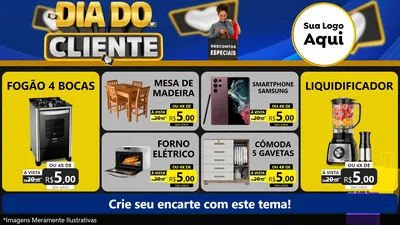 Modelo de TV para TV Horizontal com o tema Dia Do Cliente para Móveis e Eletro