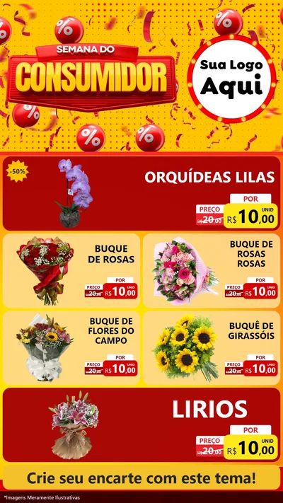 Modelo de TV para TV Vertical com o tema Semana do Consumidor para Floricultura e jardim