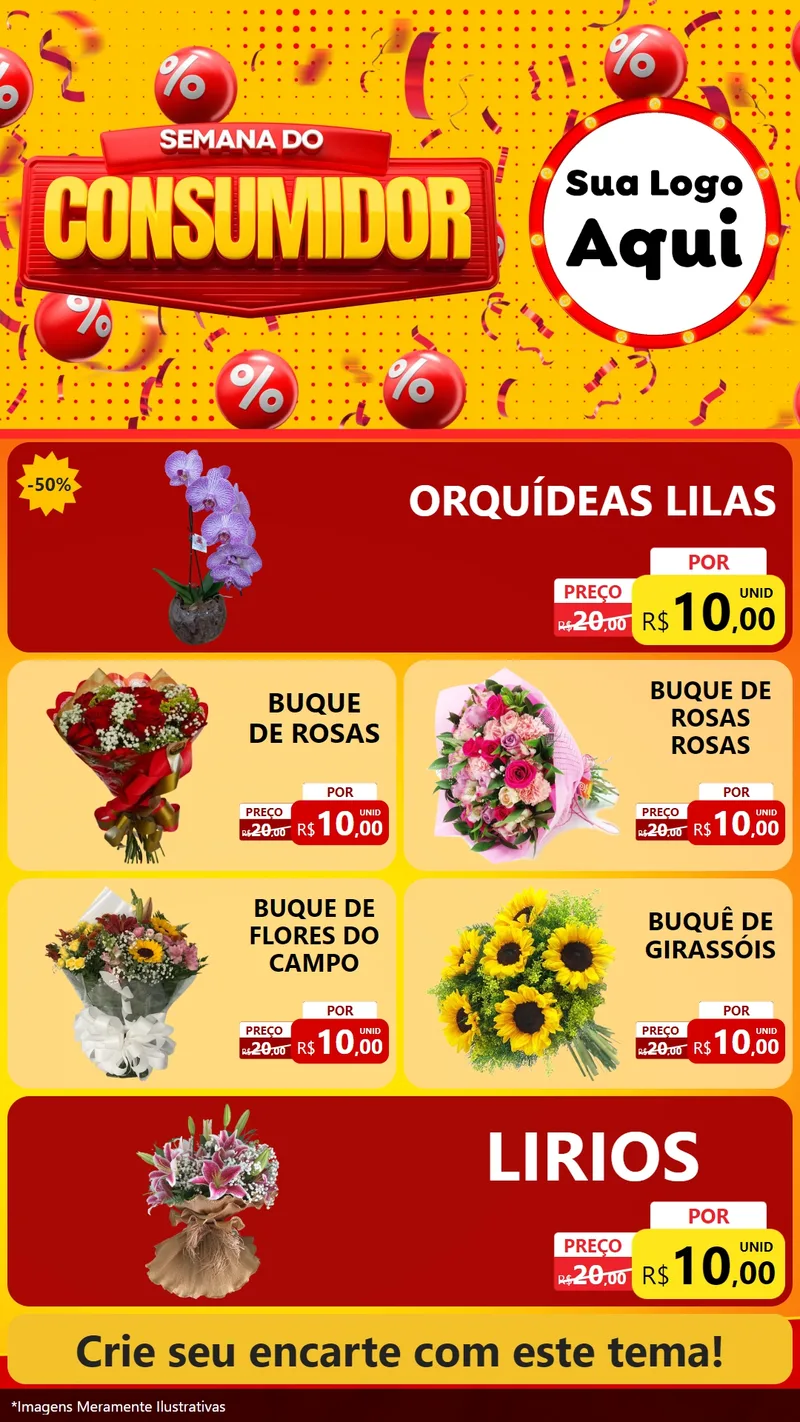 Modelo de TV para TV Vertical com o tema Semana do Consumidor para Floricultura e jardim