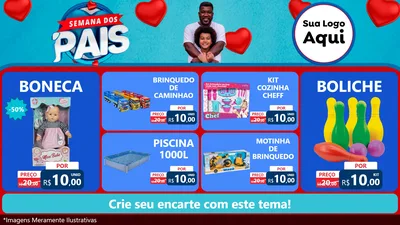 Modelo de TV para TV Horizontal com o tema Semana Dos Pais para Brinquedos