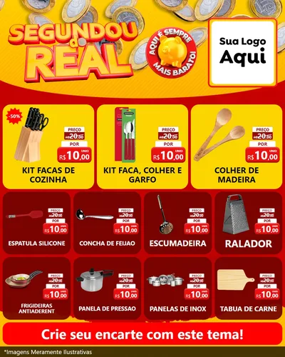 Modelo de Rede Social para Feed Instagram com o tema Segundou do Real para Utilidades Domésticas