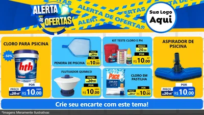 Modelo de TV para TV Horizontal com o tema Alerta de Ofertas para Produtos para Piscina