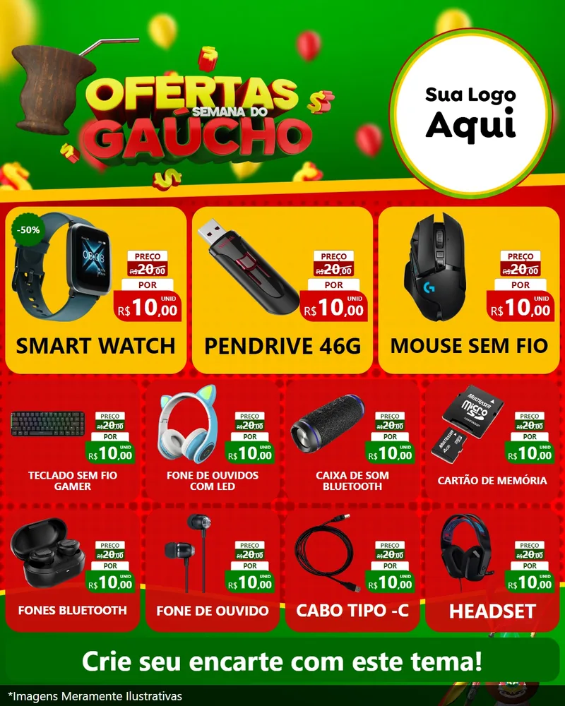Modelo de Rede Social para Feed Instagram com o tema Ofertas Semana Do Gaúcho para Informática