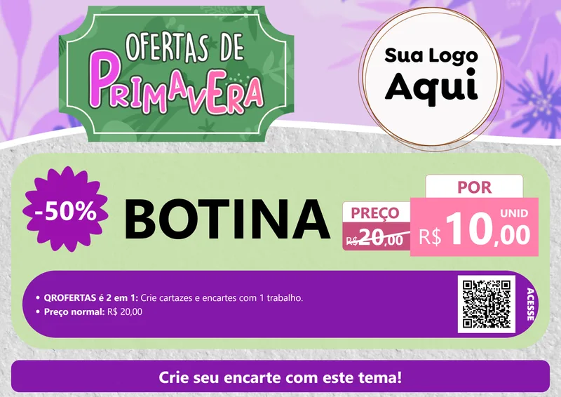 Modelo de Cartaz para Cartaz A4 Horizontal com o tema Ofertas de Primavera para Agropecuária