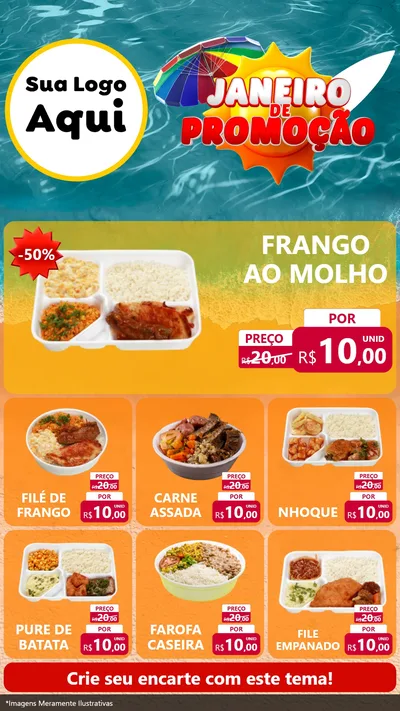 Modelo de Rede Social para Stories com o tema Janeiro de Promoção para Restaurante