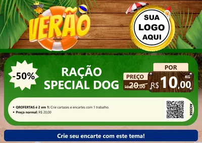 Modelo de Cartaz para Cartaz A4 Horizontal com o tema Verão para Pet Shop