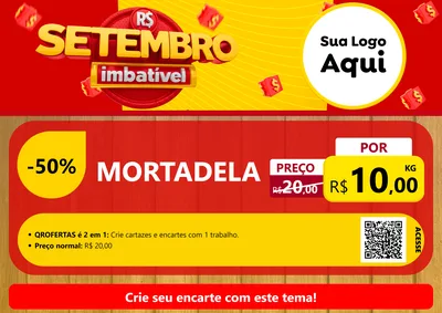 Modelo de Cartaz para Cartaz A4 Horizontal com o tema Setembro Imbatível para Frios e Laticínios