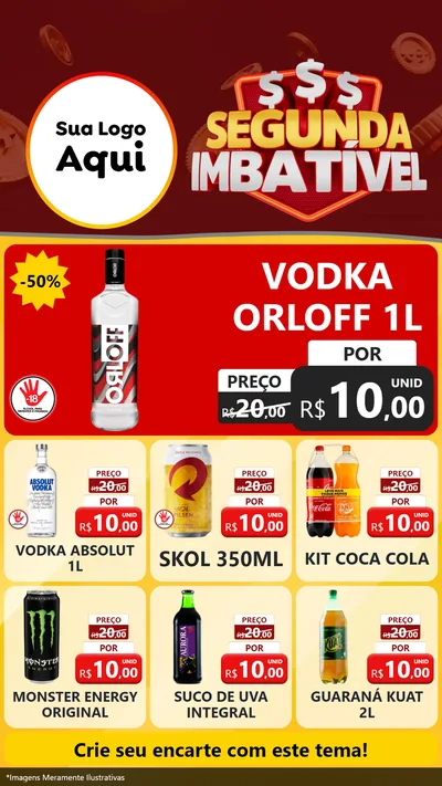 Modelo de Rede Social para Stories com o tema Segunda Imbatível para Distribuidora de bebidas
