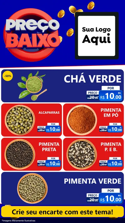 Modelo de TV para TV Vertical com o tema Preço Baixo para Produtos Naturais