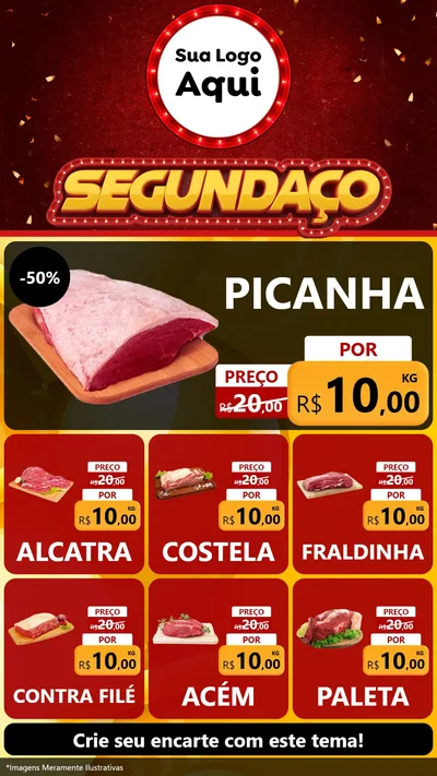 Modelo de Rede Social para Stories com o tema Segundaço para Açougue