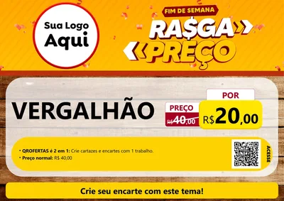 Modelo de Cartaz para Cartaz A4 Horizontal com o tema Fim de Semana Rasga Preços para Ferragens