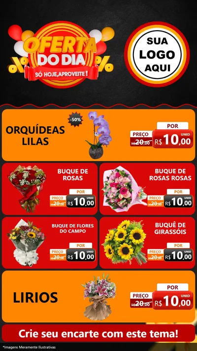 Modelo de TV para TV Vertical com o tema Oferta do Dia - Só hoje, Aproveite! para Floricultura e jardim