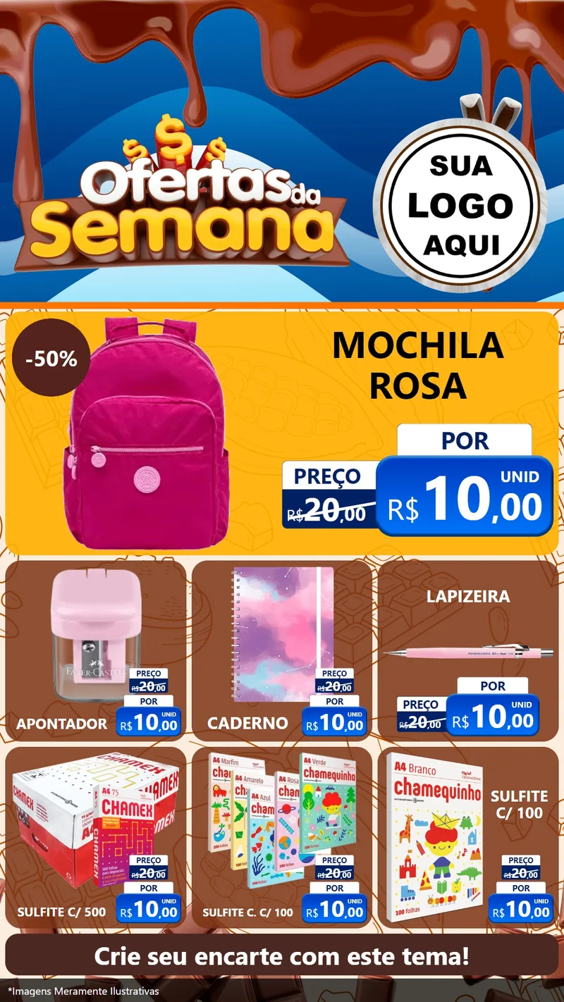Modelo de Rede Social para Stories com o tema Ofertas da Semana - Páscoa para Papelaria