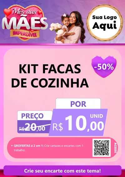 Modelo de Cartaz para Cartaz A4 Vertical com o tema Mês das Mães Imperdível para Utilidades Domésticas