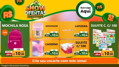 Modelo de TV para TV Horizontal com o tema Show de Ofertas Imbatíveis para Papelaria