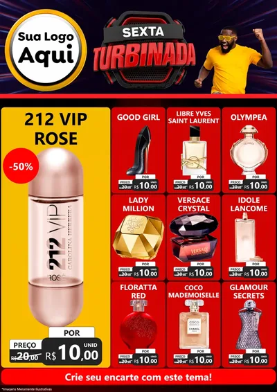 Modelo de Encarte para Encarte A4 Vertical com o tema Sexta Turbinada para Perfumes