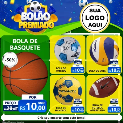 Modelo de Rede Social para Feed Facebook com o tema Bolão Premiado para Artigos Esportivos
