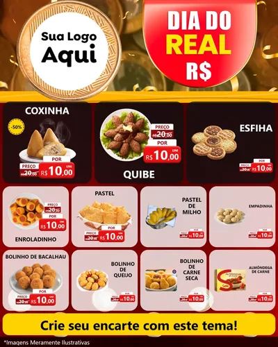 Modelo de Rede Social para Feed Instagram com o tema Dia do Real para Salgadaria
