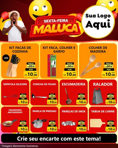 Modelo de Rede Social para Feed Instagram com o tema Sexta-feira Maluca para Utilidades Domésticas