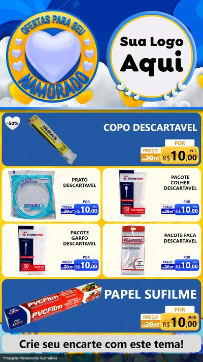 Modelo de TV para TV Vertical com o tema Ofertas Para Seu Namorado para Embalagens