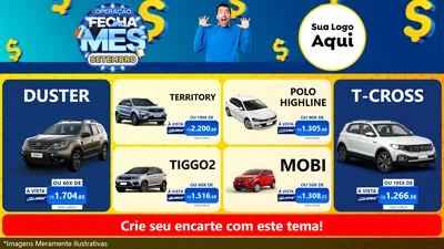 Modelo de TV para TV Horizontal com o tema Operação Fecha Mês Setembro para Concessionaria de Carros