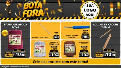 Modelo de TV para TV Horizontal com o tema Bota Fora para Armarinho e Aviamentos