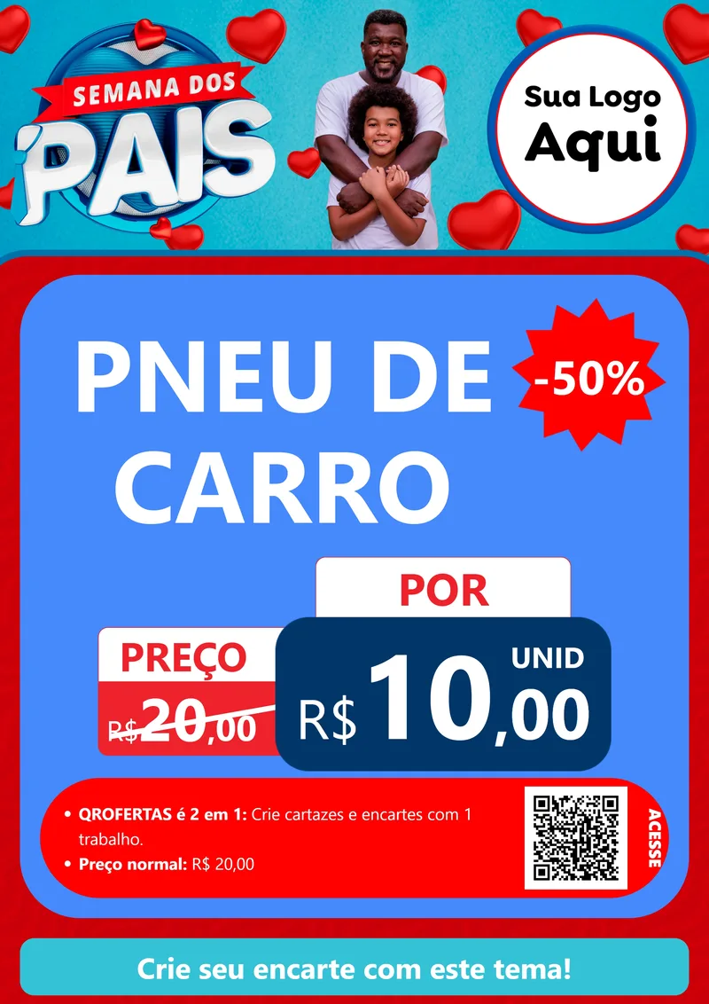 Modelo de Cartaz para Cartaz A4 Vertical com o tema Semana Dos Pais para Auto peças
