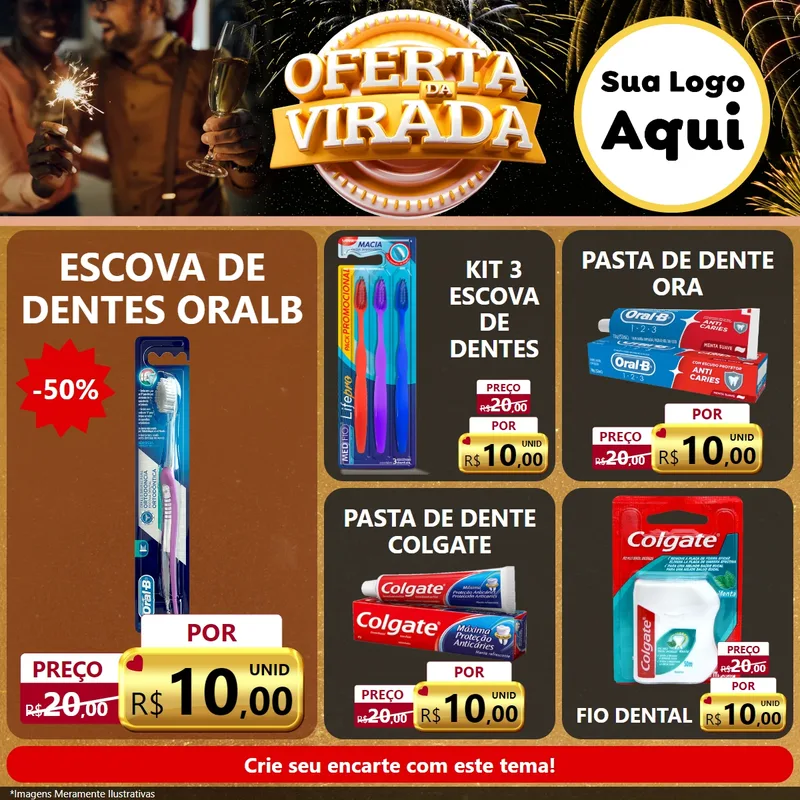 Modelo de Rede Social para Feed Facebook com o tema Oferta da Virada para Higiene Pessoal