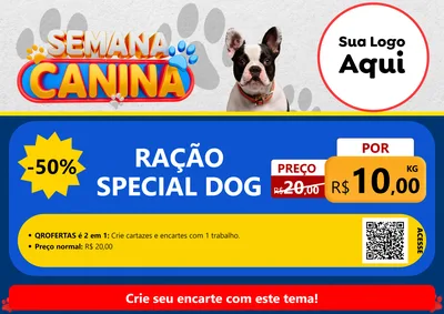 Modelo de Cartaz para Cartaz A4 Horizontal com o tema Semana Canina para Pet Shop