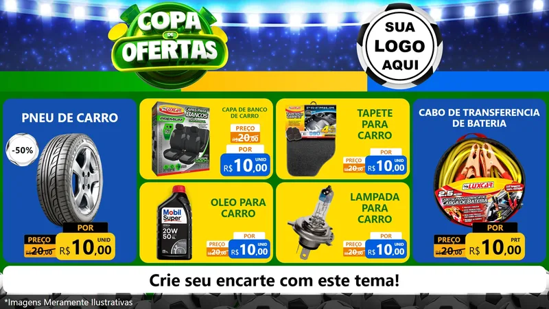 Modelo de TV para TV Horizontal com o tema Copa de Ofertas para Auto peças