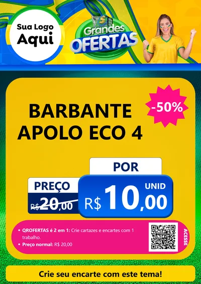 Modelo de Cartaz para Cartaz A4 Vertical com o tema Grandes Ofertas para Armarinho e Aviamentos