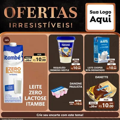 Modelo de Rede Social para Feed Facebook com o tema Ofertas Irresistíveis! para Frios e Laticínios