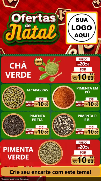 Modelo de TV para TV Vertical com o tema Ofertas de Natal para Produtos Naturais