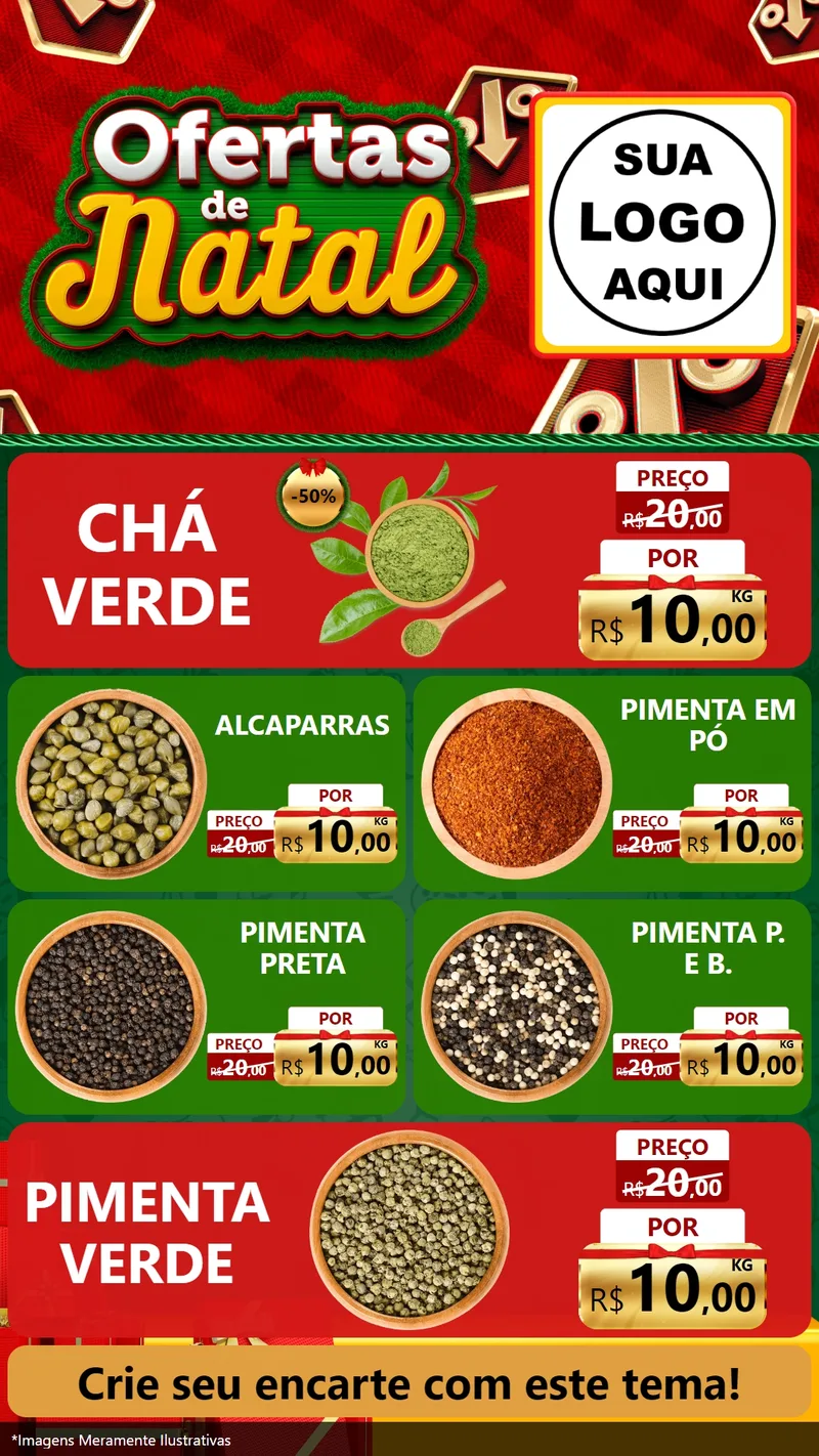 Modelo de TV para TV Vertical com o tema Ofertas de Natal para Produtos Naturais