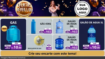 Modelo de TV para TV Horizontal com o tema Ofertas de Réveillon para Água e gás