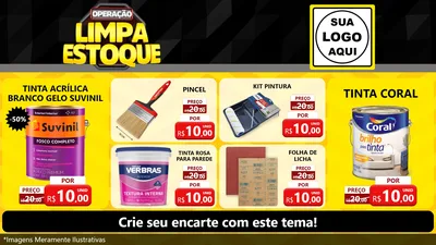 Modelo de TV para TV Horizontal com o tema Operação Limpa Estoque para Tintas e Ferramentas