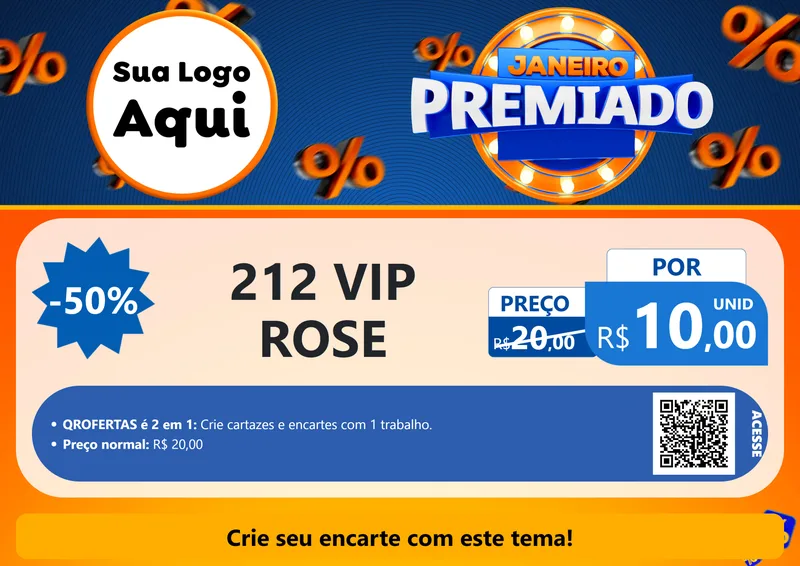 Modelo de Cartaz para Cartaz A4 Horizontal com o tema Janeiro Premiado para Perfumes