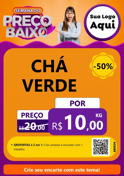 Modelo de Cartaz para Cartaz A4 Vertical com o tema Semana do Preço Baixo para Produtos Naturais