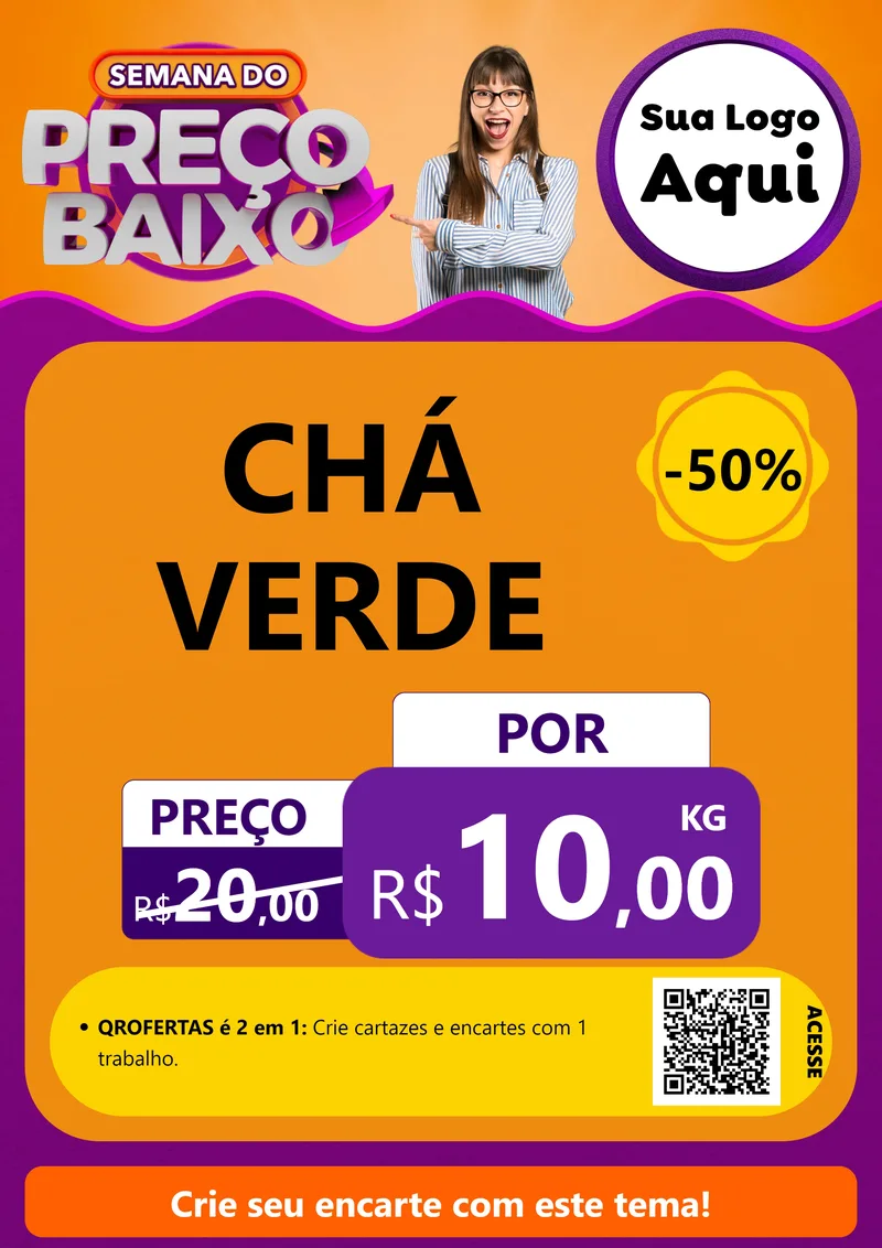 Modelo de Cartaz para Cartaz A4 Vertical com o tema Semana do Preço Baixo para Produtos Naturais