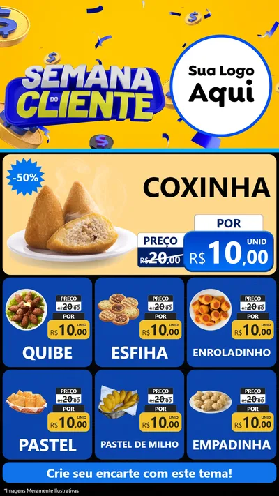 Modelo de Rede Social para Stories com o tema Semana do Cliente para Salgadaria